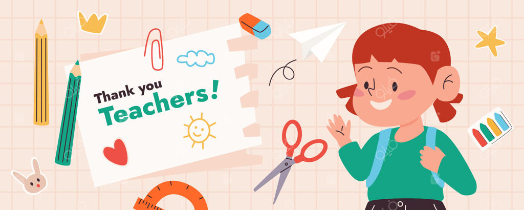 بنر وب برای روز معلم با تصویر کارتونی دخترانه