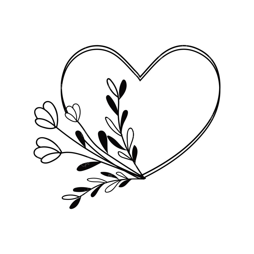 طراحی سیاه و سفید گل‌های رز و برگ‌ها