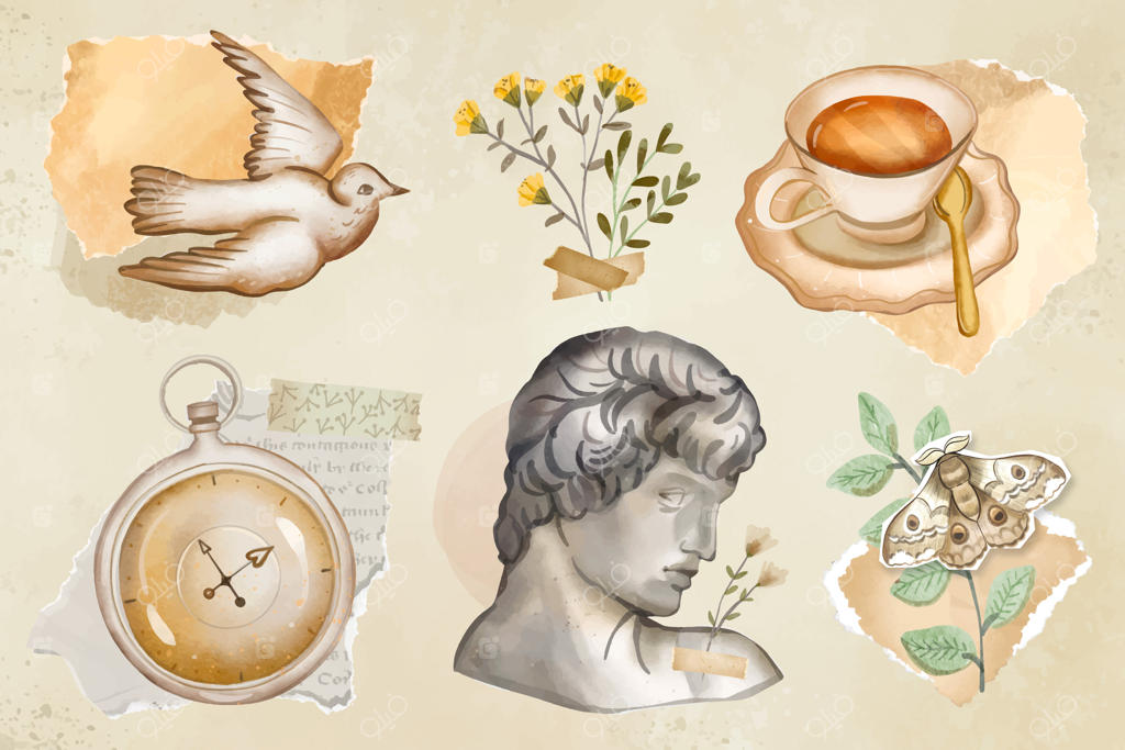 عناصر مجموعه کلاژ کلاسیک