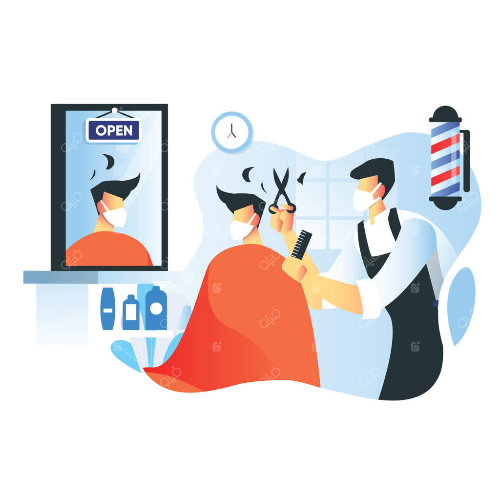 مفهوم تصویر بازگشایی آرایشگاه در دوران همه‌گیری