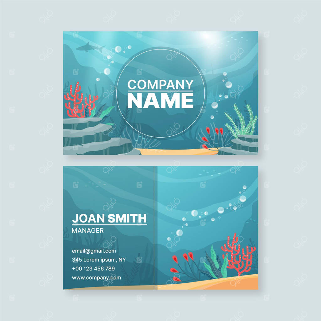 کارت ویزیت با طرح‌های اقیانوسی