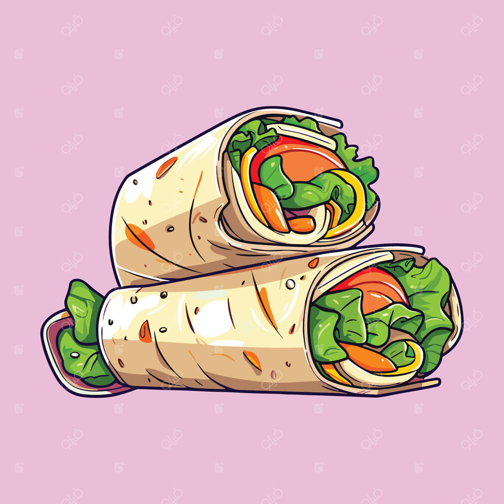 تصویرسازی کلیپ آرت انواع رول‌ برای منو، پوستر، وب‌سایت