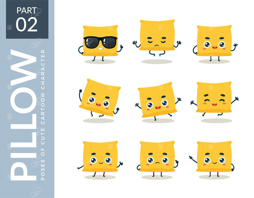 مجموعه ایموجی‌های بالش زرد: مجموعه دوم، تصویر سازی وکتور