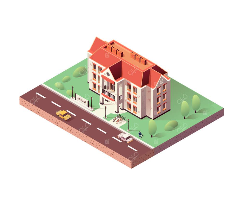 ساختمان مدرسه ایزومتریک