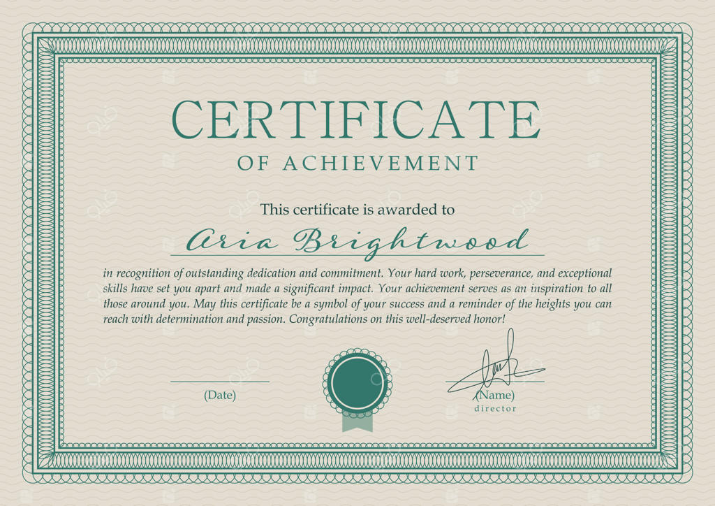 طرح وکتور ساده گواهینامه یا دیپلم با قاب و حاشیه سبک قدیمی