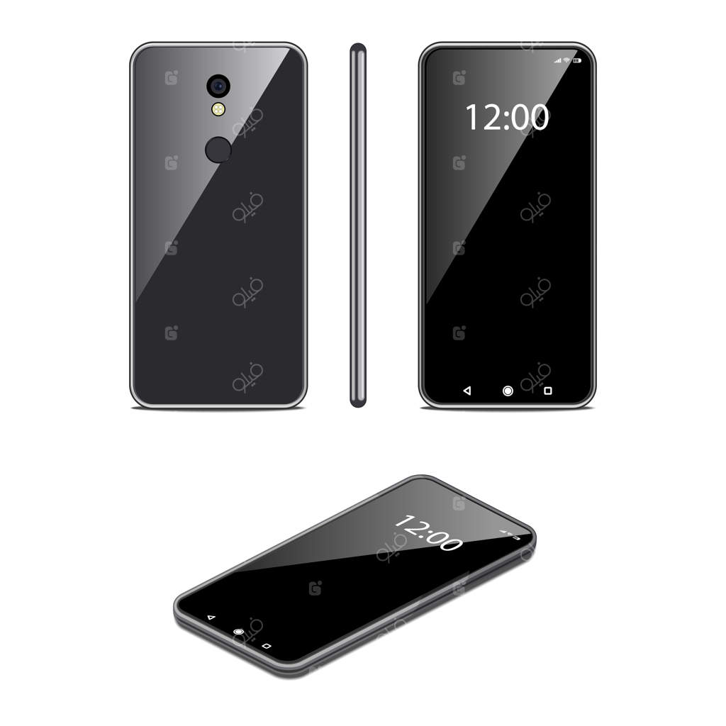 تصویرسازی سه‌بعدی وکتور رنگی واقع‌گرایانه تلفن هوشمند