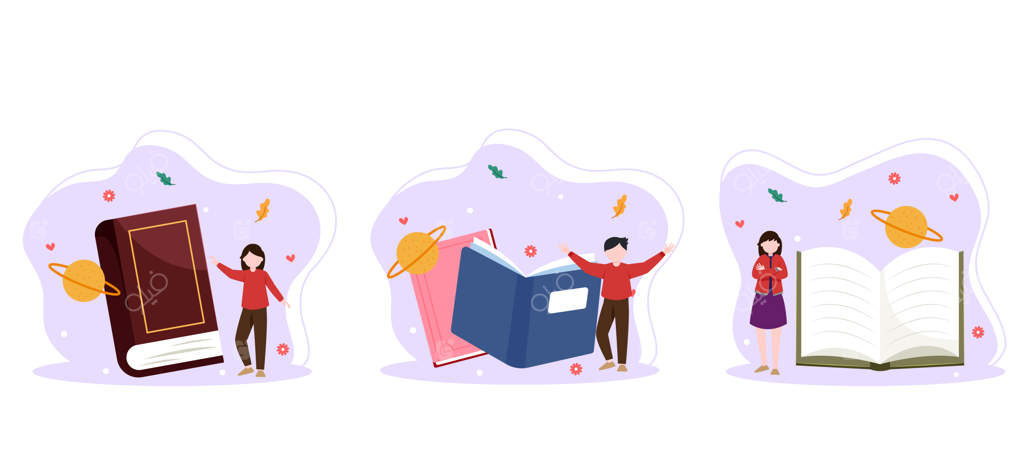 تصویرسازی بسته تخت روز جهانی کتاب