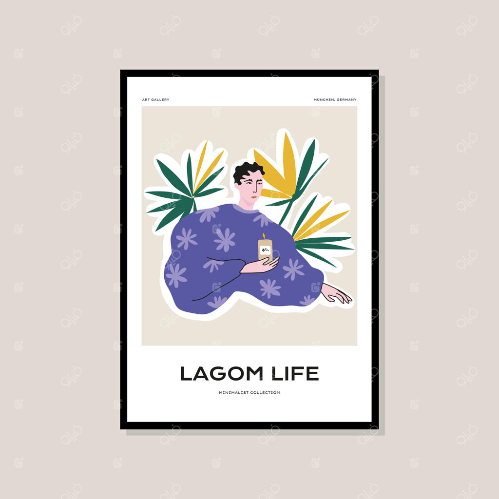 پوستر هنری دست‌ساز و قابل چاپ برای مجموعه تابلوهای دیواری