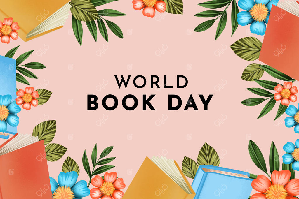 پس‌زمینه آبرنگی روز جهانی کتاب