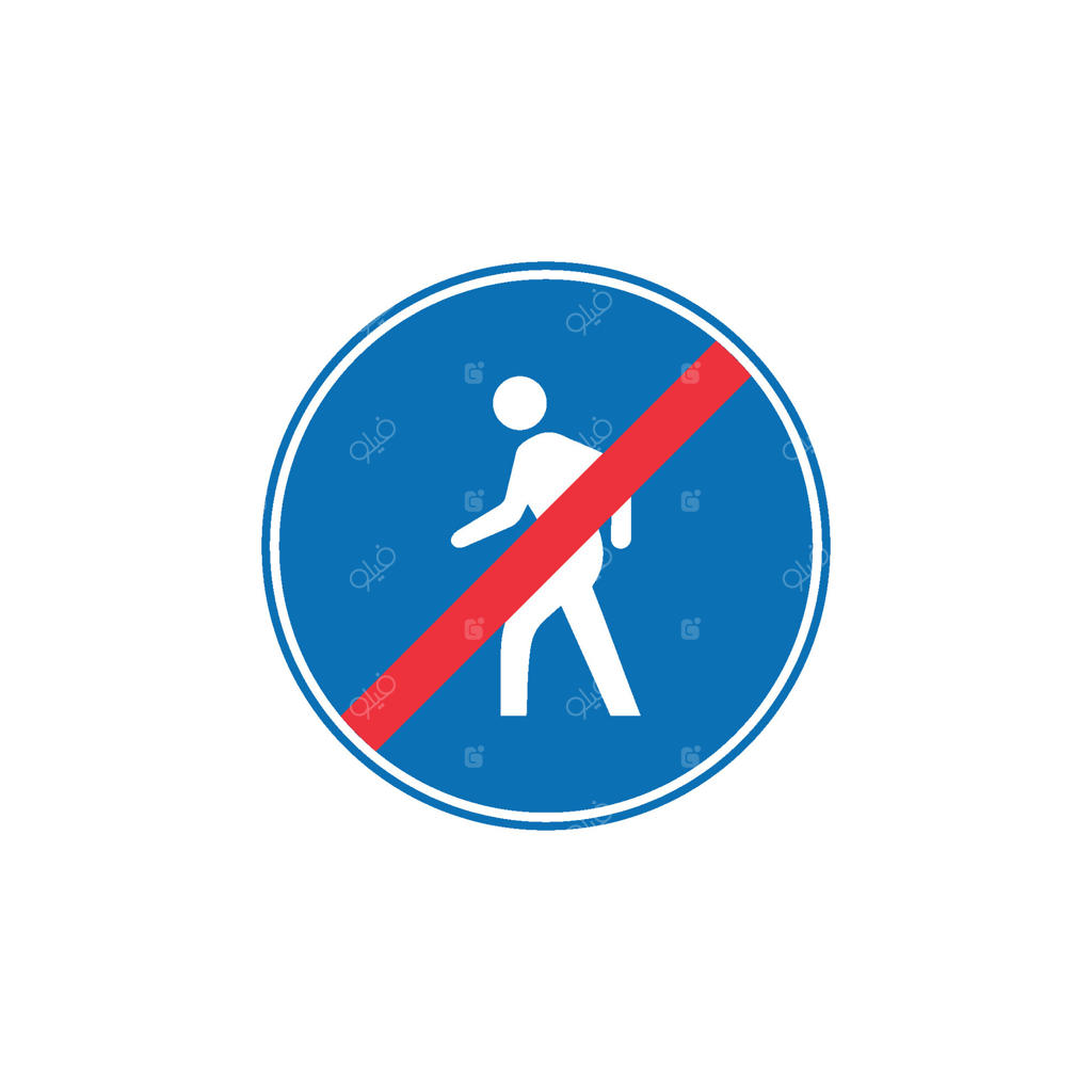 نمونه طرح تابلو راهنمایی و رانندگی - ورود ممنوع دایره‌ای آبی