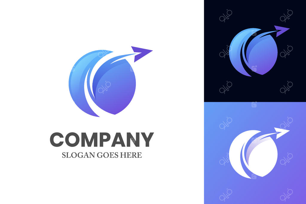 طراحی لوگوی مدرن برای آژانس رنگ، سفر و کسب‌وکار. طراحی لوگو برای حمل‌ونقل و لجستیک تحویل کالا