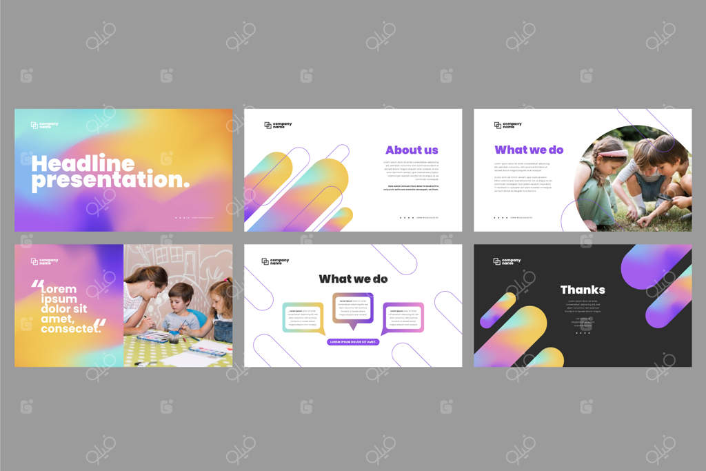 قالب‌های ارائه کسب‌وکار با تم گرادیان