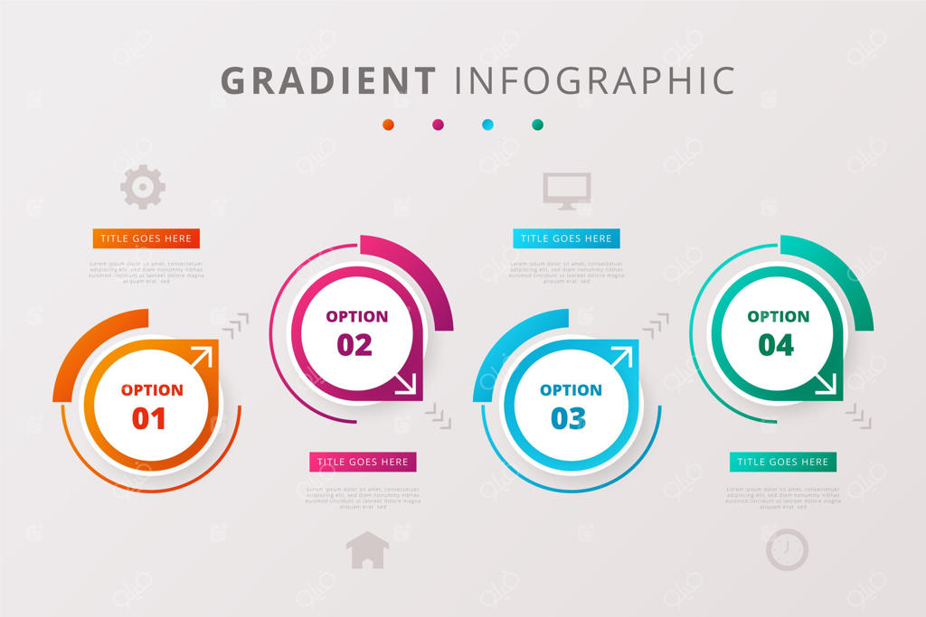 مجموعه‌ای از طرح‌های گرافیکی با سبک گرادینت