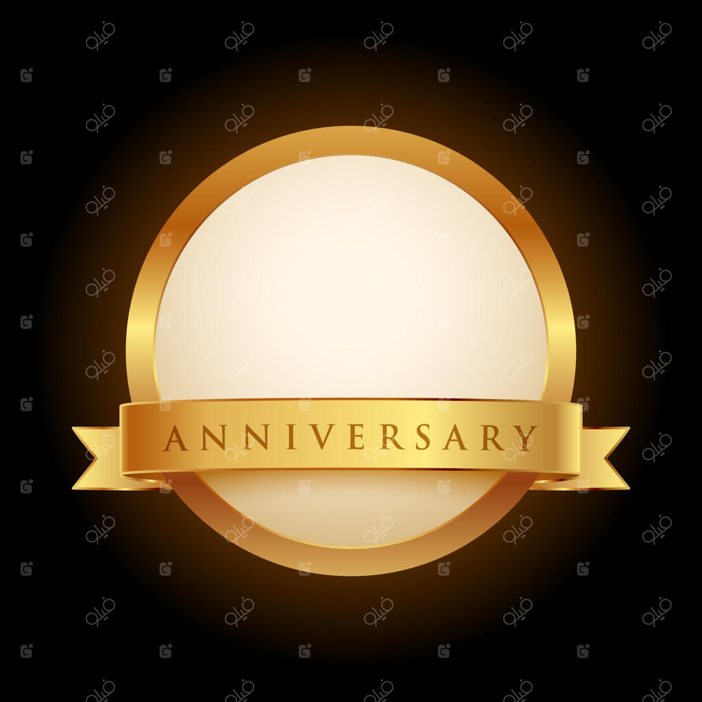 تاج طلایی جشن سالگرد با روبان زرین