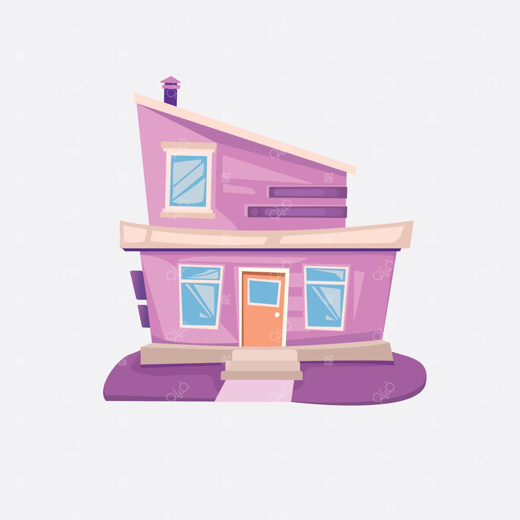 طراحی ساده خانه دوبلکس به رنگ بنفش