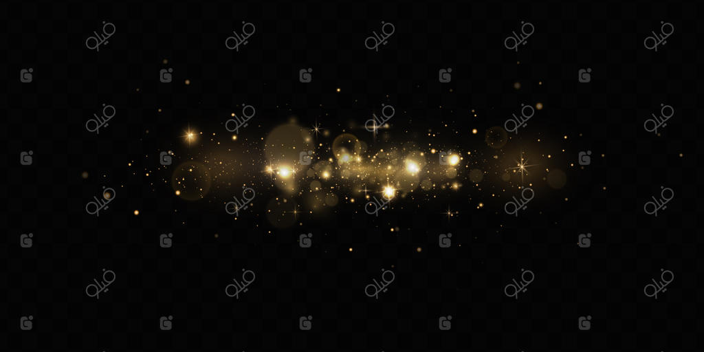 جرقه‌های گرد و غبار و درخشش ستاره‌ها با نوری ویژه: جلوه چراغ‌های کریسمس و ذرات درخشان