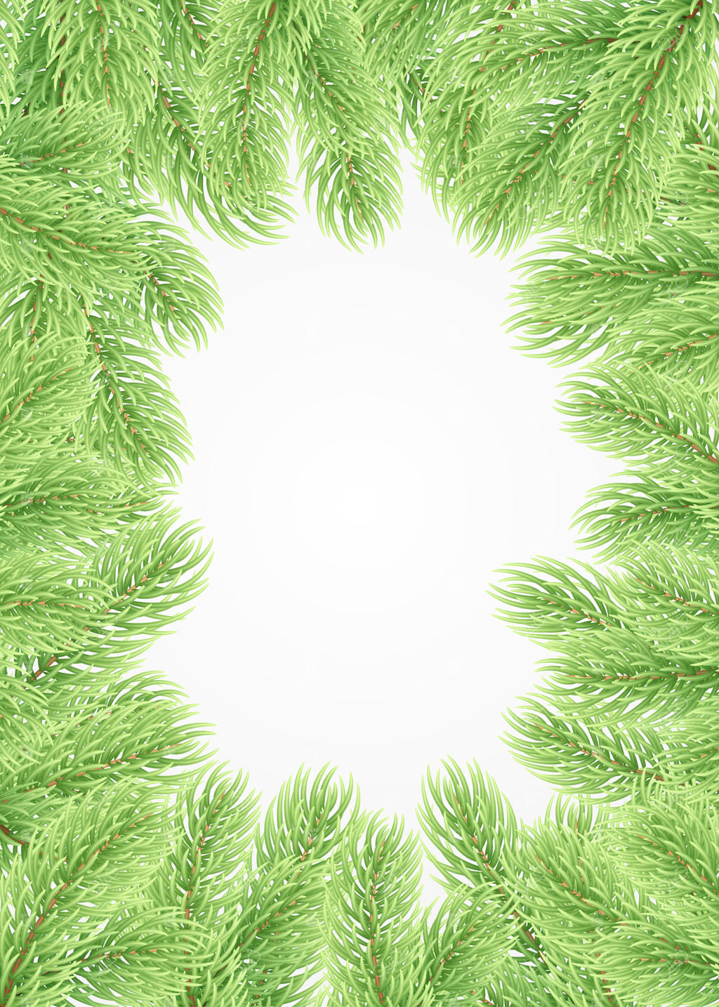 شاخه‌های سبز کاج. پس‌زمینه کریسمس. قاب شاخه‌های پرپشت کاج برای جشن کریسمس