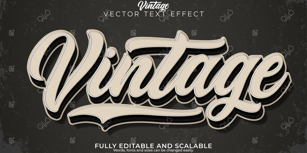 افکت متن وینتیج رetro با قابلیت ویرایش به سبک متن‌های دهه ۷۰ و ۸۰