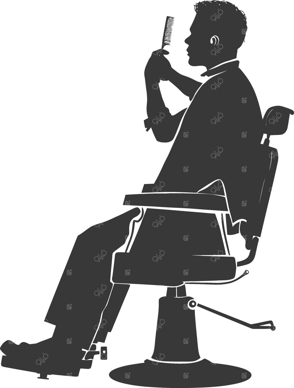 آرایشگر سایه‌نما در حال کار فقط به رنگ مشکی