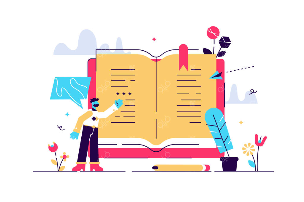 تصویرسازی شعر: مفهوم نویسنده‌ دست‌نوشته‌های کوچک شعر. علم ادبیات انتزاعی و فرهنگ کلاسیک. استفاده تاریخی از قلم پر و داستان‌های عاشقانه قدیمی