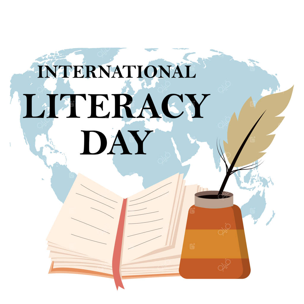 تصویرسازی روز جهانی سوادآموزی با طراحی تخت