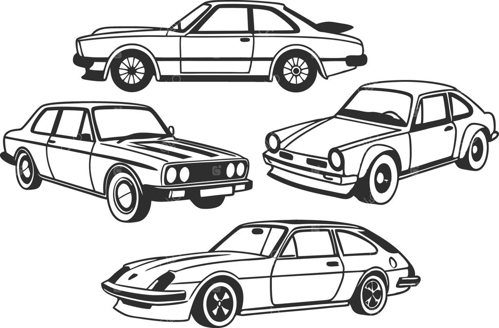 مجموعه کلیپ آرت ماشین قابل ویرایش برای استفاده خلاقانه