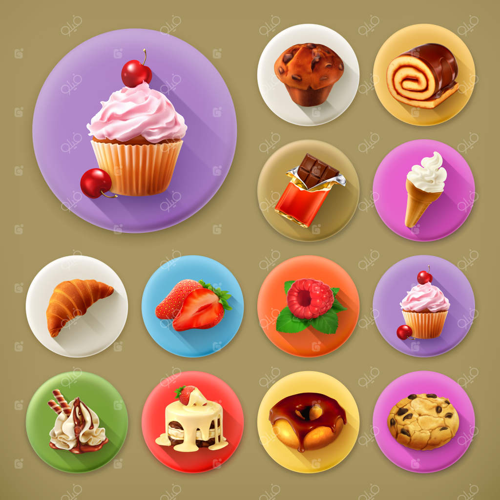 شیرین و دلپذیر: مجموعه آیکن سایه بلند