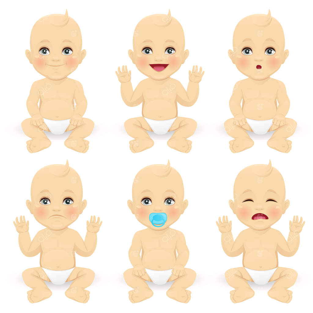 مجموعه‌ای از احساسات پسر بچه بامزه - تصویر برداری وکتور