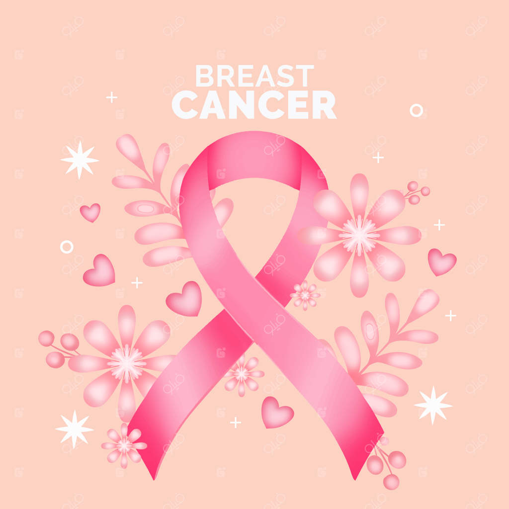 تصویر ماه آگاهی از سرطان سینه با آبرنگ