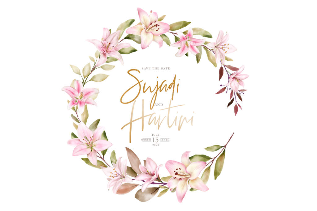 طراحی تاج گل زنبق دست‌کشیده