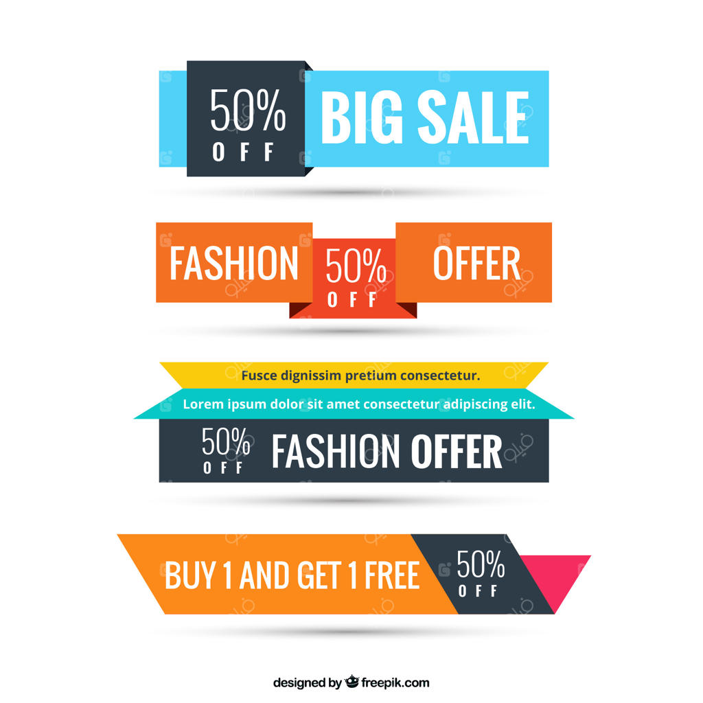 بنرهای حراجی رنگارنگ