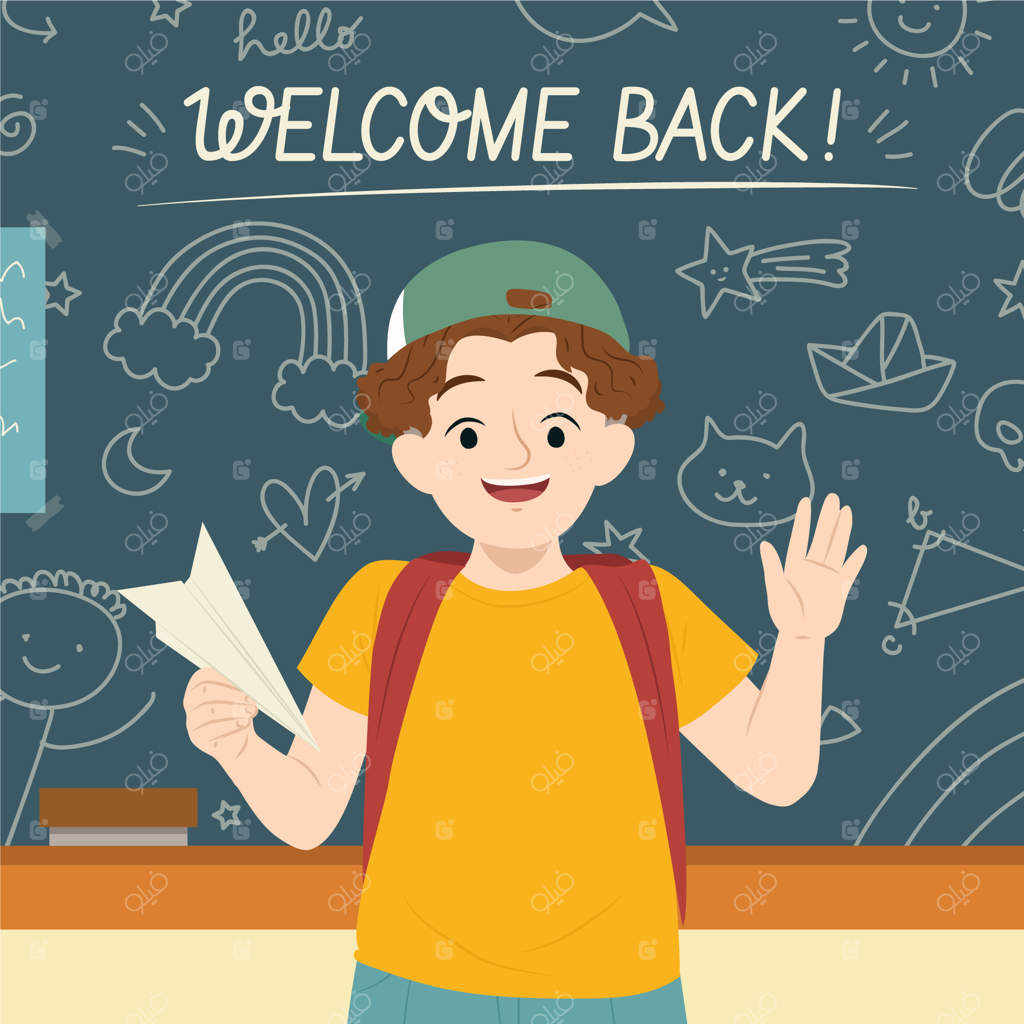 بازگشت به مدرسه - تصویرسازی دست‌کشیده و مسطح
