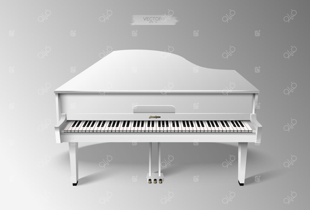 پیانوی بزرگ سفید واقعی.