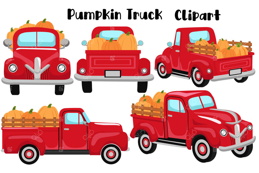 کلیپ آرت کامیون کدو تنبل