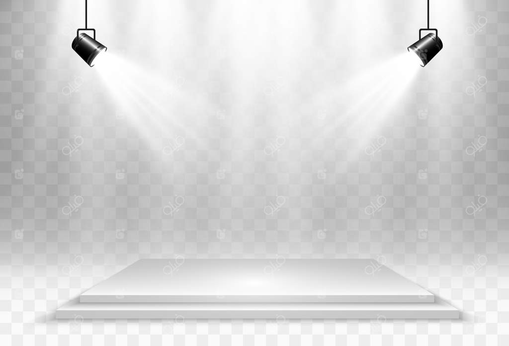 تصویر واقع‌گرایانه از یک پلتفرم سه‌بعدی با پس‌زمینه شفاف: مکانی برای ایجاد چیزی.