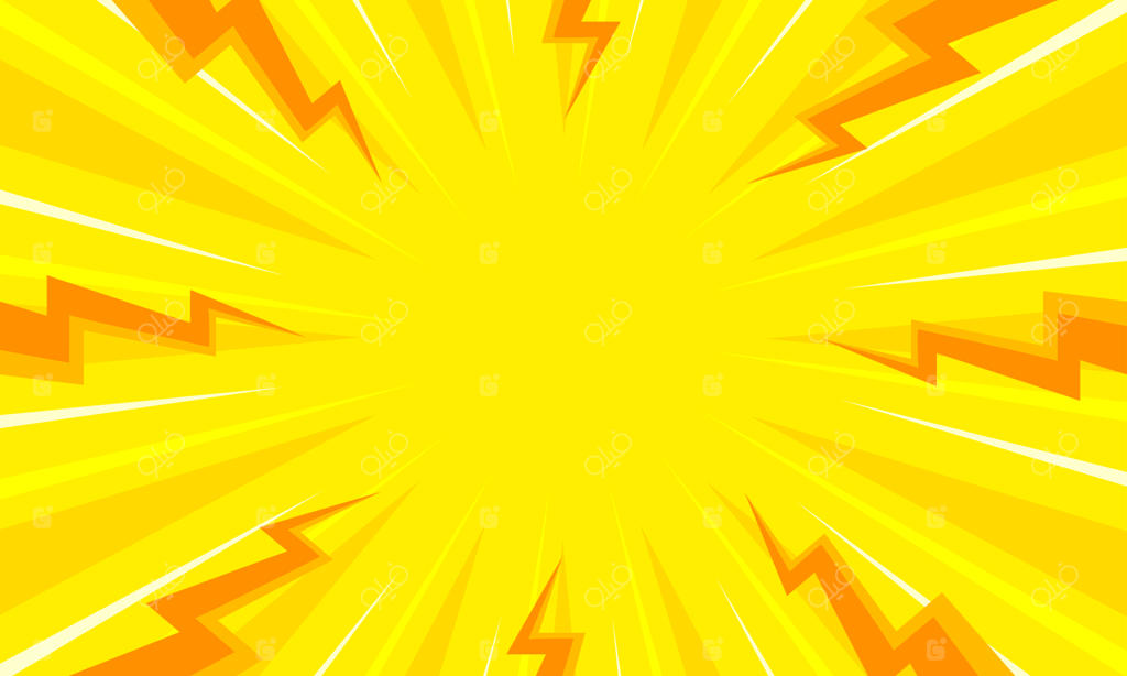 پس‌زمینه زرد کمیک با طرح صاعقه