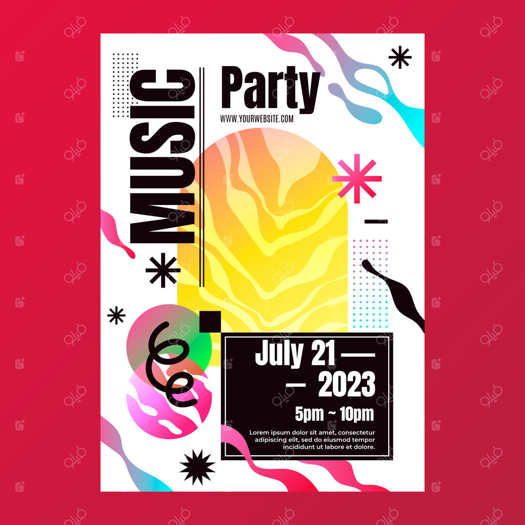 قالب پوستر رویداد موسیقی با گرادیان رنگی