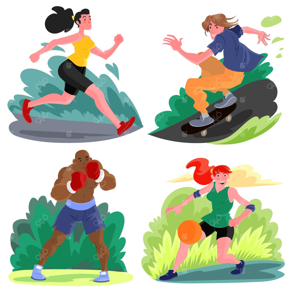 نقاشی افراد در حال فعالیت‌های بیرونی