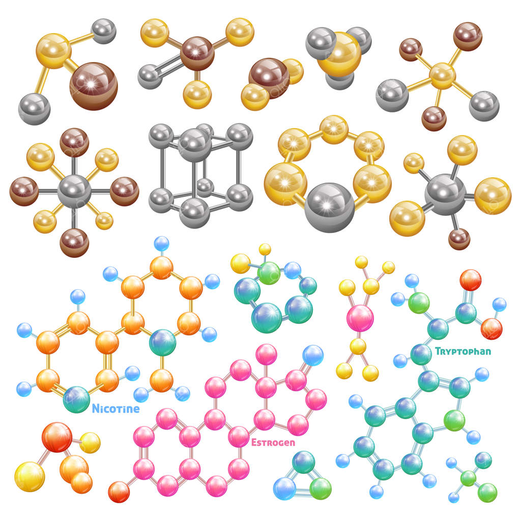 مولکول، بردار مولکولی، شیمی یا زیست‌شناسی و اتم