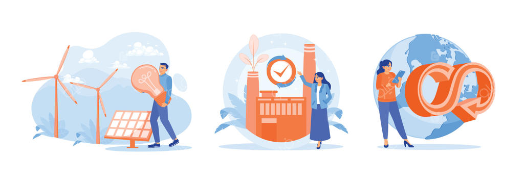 کارآفرینان پنل‌های خورشیدی و توربین‌های بادی نصب کرده و صنایع سبز توسعه می‌دهند.