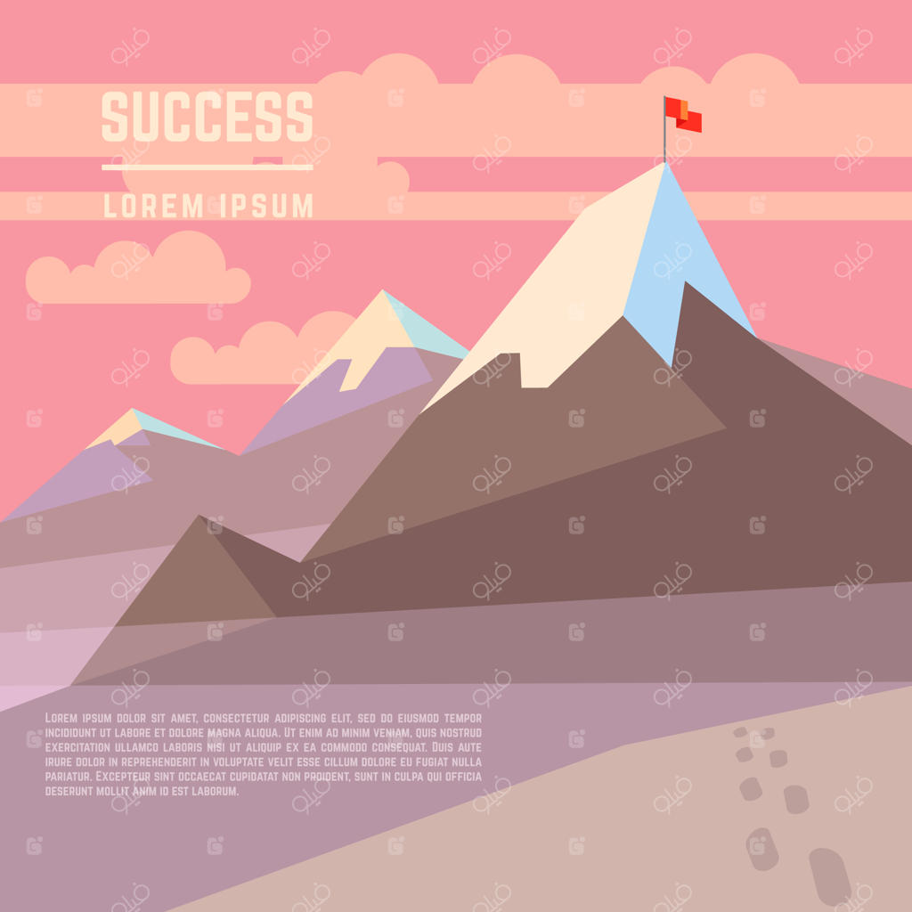 قالب پرچم با پس‌زمینه کوهستان