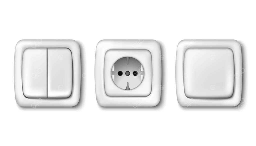 مجموعه‌ای از دوشاخه برق و کلید روشنایی