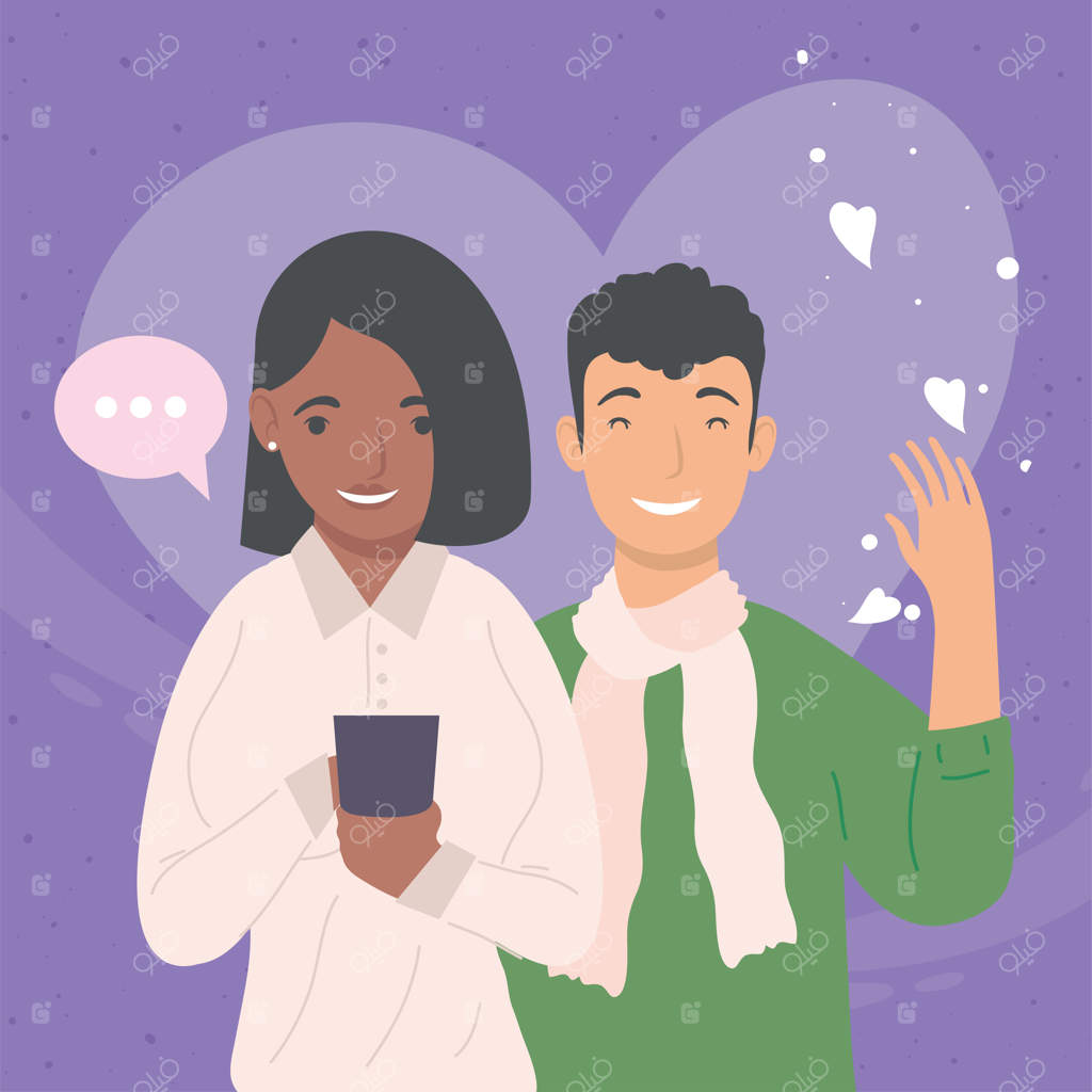 زوج بین‌نژادی و استفاده از فناوری تلفن همراه