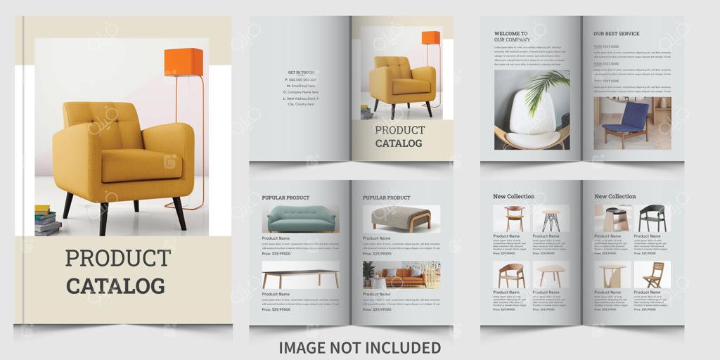 قالب طراحی کاتالوگ محصول A4 مدرن و مینیمالیستی با مفهوم مدرن و ساده