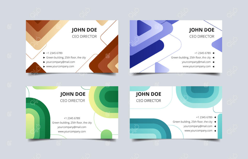 الگوهای کارت ویزیت هندسی تک‌رنگ