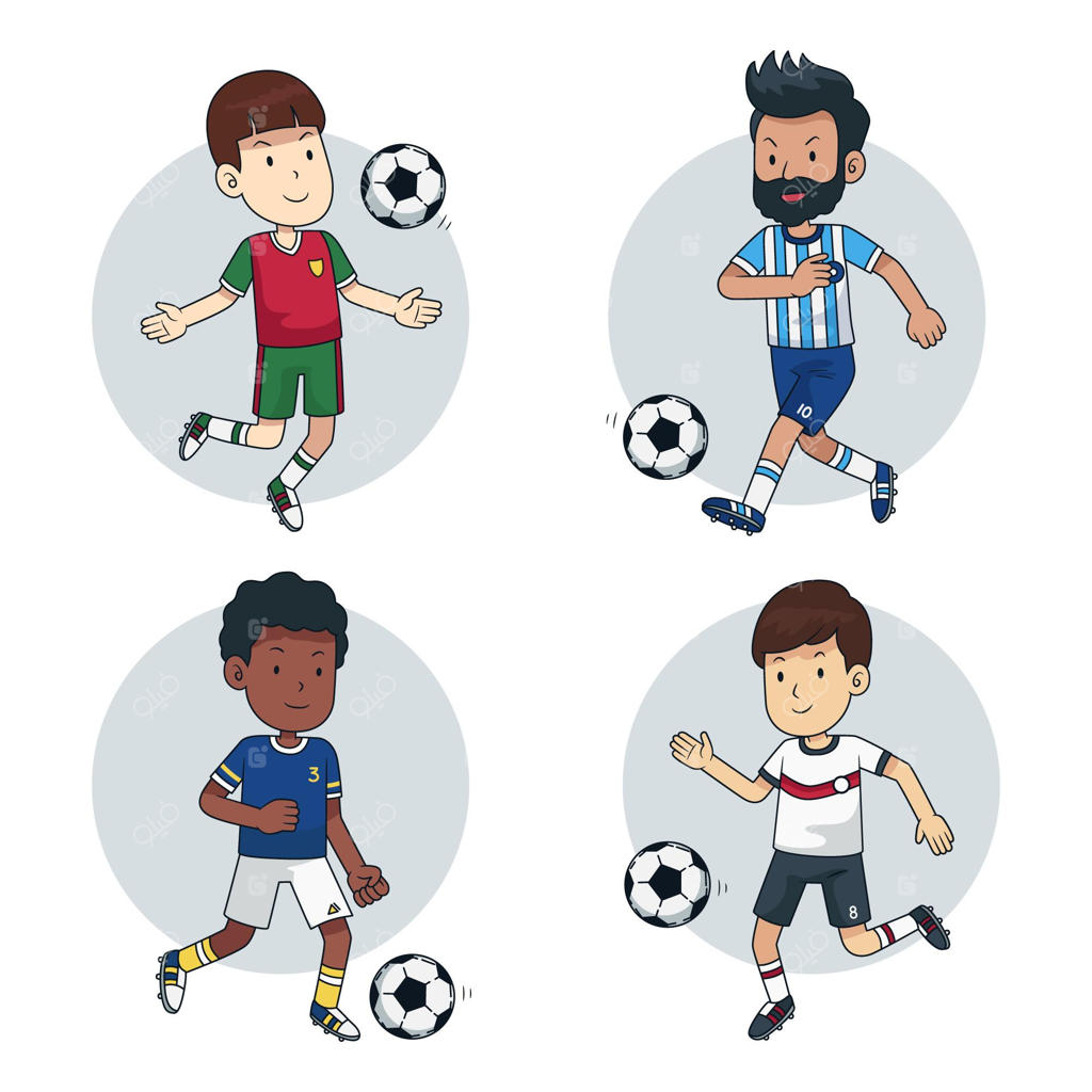 بازیکنان فوتبال به سبک کارتون