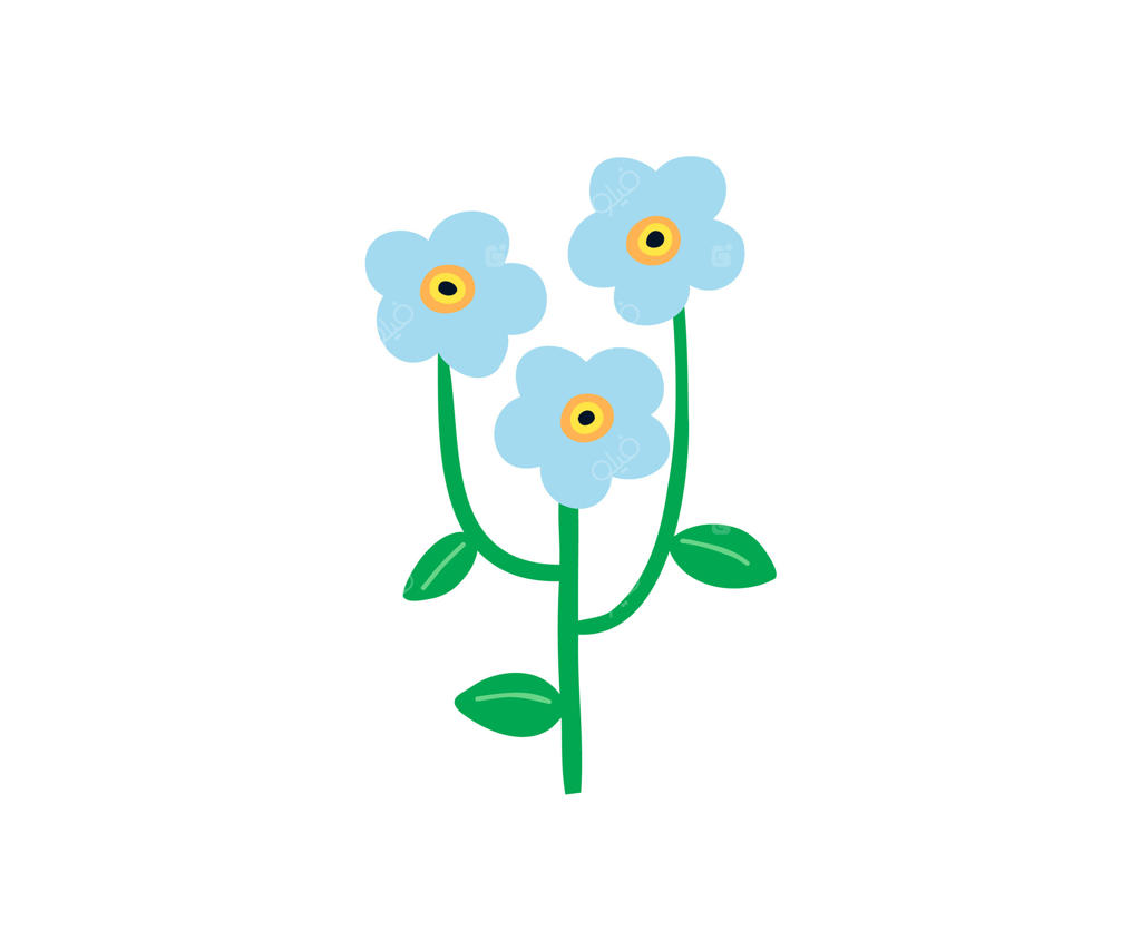 گل‌های تابستانی دست‌ساز. باغ و باغچه گل، گیاهان. تصویرسازی به سبک تخت.