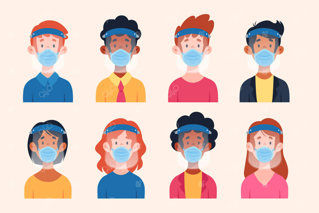 استفاده از محافظ صورت و ماسک توسط مردم