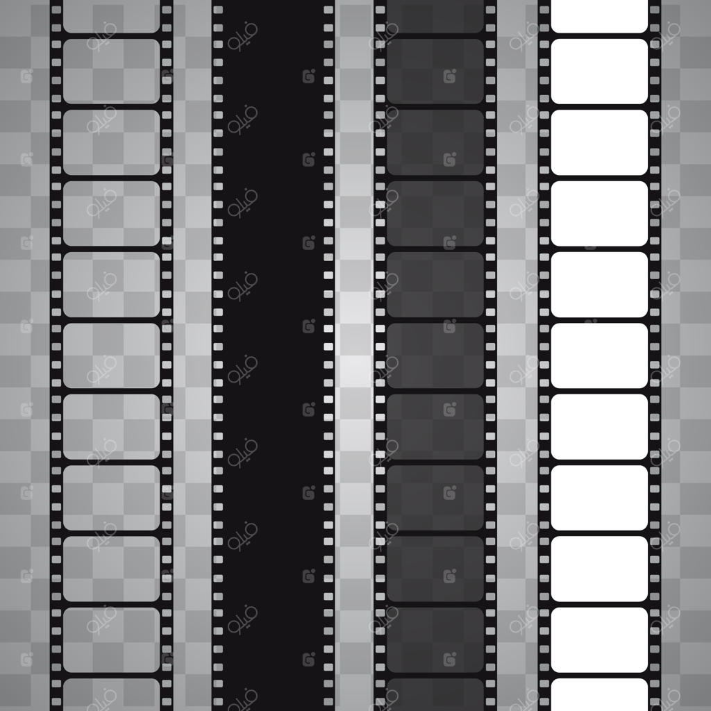 نوار فیلم در پس‌زمینه شفاف