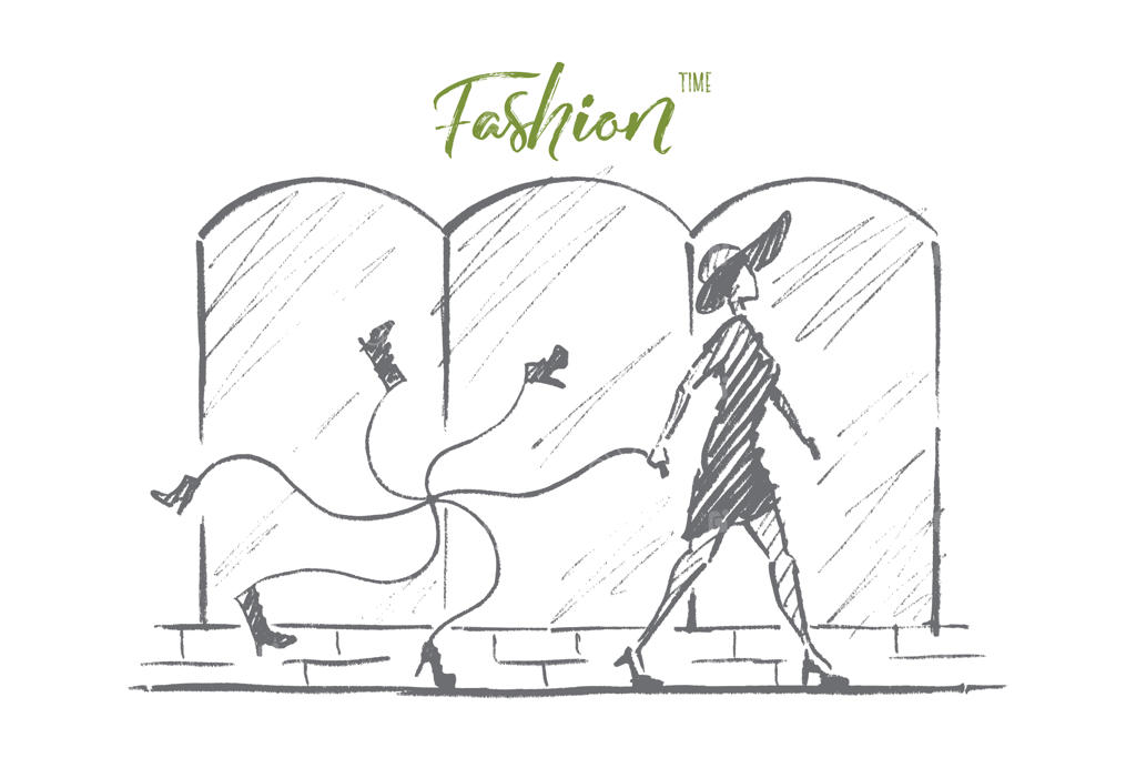 طرح مفهومی زمان مد به صورت دستی طراحی شده